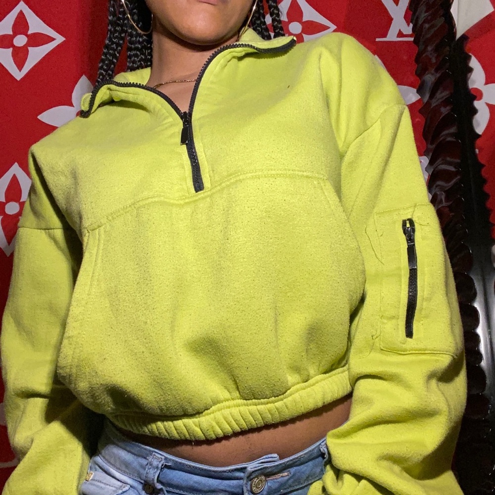 Neon cropped zipped jacket